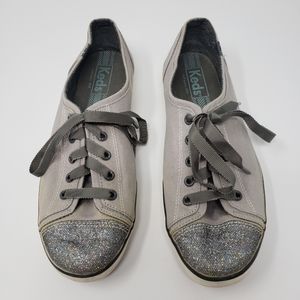 Keds gray canvas with multi color sparkle …